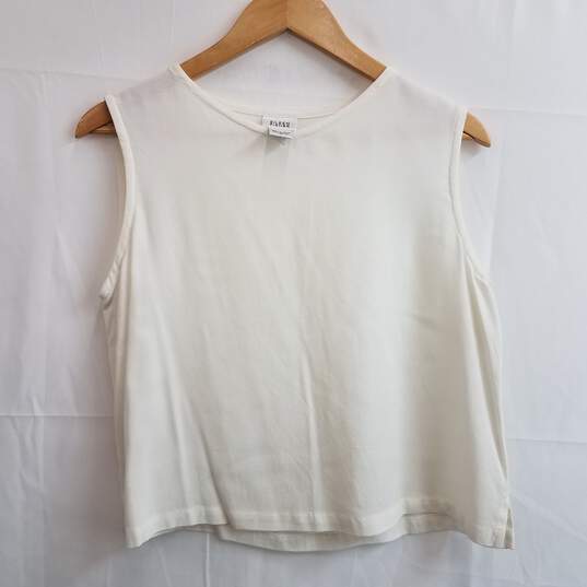 Eileen Fisher ivory white cropped tank top 100% rayon M image number 1