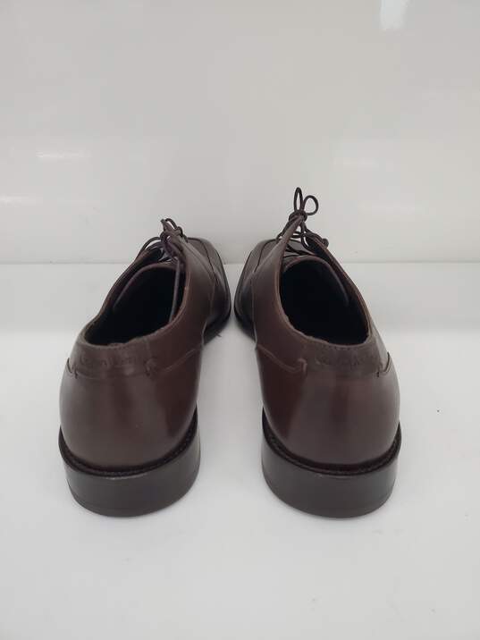 Men Clavin Klein Brown Leather Dress Shoes Size-12 New image number 5