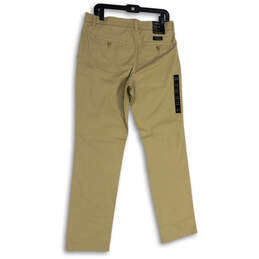 NWT Mens Beige Flat Front Slash Pockets Slim Fit Aiden Chino Pants Sz 32x32 alternative image
