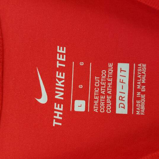 Nike Men T Shirt L Red image number 3