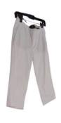 Womens White Flat Front Pockets Straight Leg Cropped Pants Size 4P image number 3