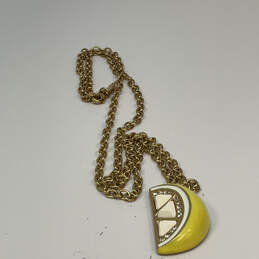 Designer Kate Spade Gold-Tone Lemon Slice Pendant Necklace With Dust Bag alternative image