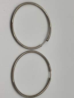 Sterling Silver Womens Round Hinged Clasp Hoop Earrings 4.8g J-0543076-C-01
