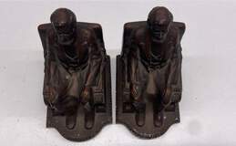 Bronze Abraham Lincoln Metal Book Ends Vintage 1924 Nuat Creations NYC alternative image