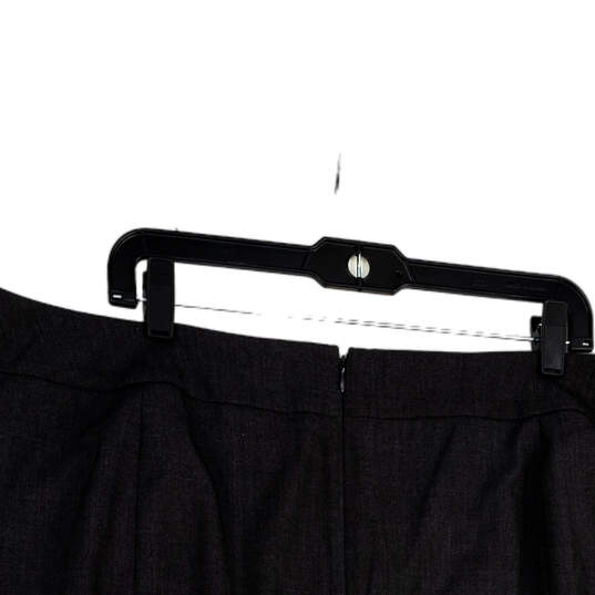 Womens Gray Flat Front Back Zip Knee Length Straight & Pencil Skirt Sz 20W image number 4
