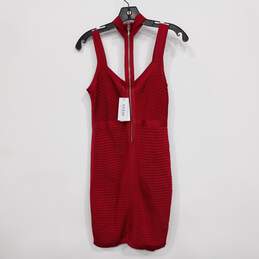 Tahsa Women's Red Caged Slash Dress Size M NWT alternative image