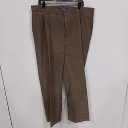 Croft & Barrow Men's Brown Corduroy Pleated Dress Pants Size 40x32