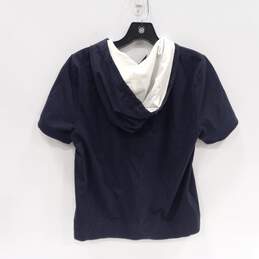 Chaps Navy Blue Short Sleeve Full-Zip Hooded Sweatshirt Size L alternative image