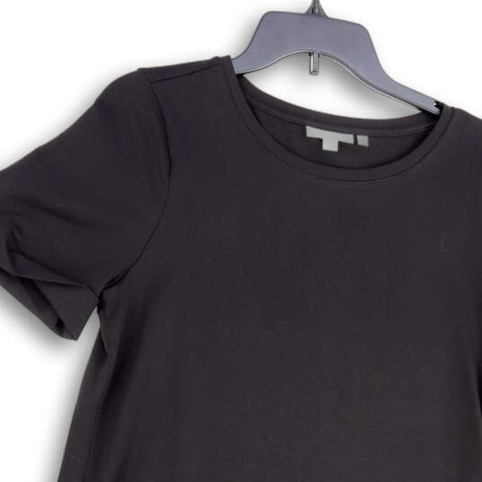 Womens Black Tiered Short Sleeve Round Neck Knee Length T-Shirt Dress Sz M image number 3