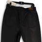 NWT Womens Black Leather Flat Front Tapered Leg Ankle Pants Size 14 image number 4