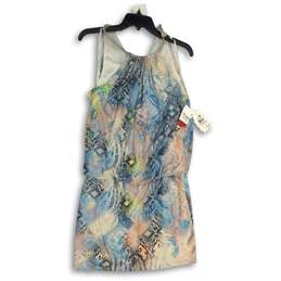 NWT Womens Multicolor Paisley Sleeveless Halter Neck Mini Dress Size 6