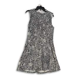 NWT Covington Womens Black White Brocade Print V-Neck Fit & Flare Dress Size M alternative image
