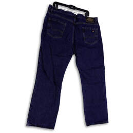 Mens Blue Denim Dark Wash Pockets Stretch Straight Leg Jeans Size 40x30 alternative image