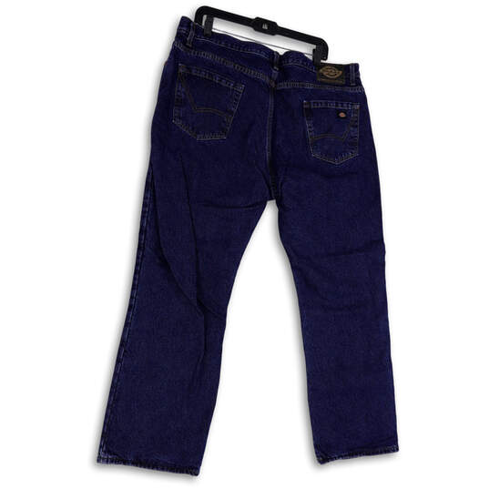 Mens Blue Denim Dark Wash Pockets Stretch Straight Leg Jeans Size 40x30 image number 2