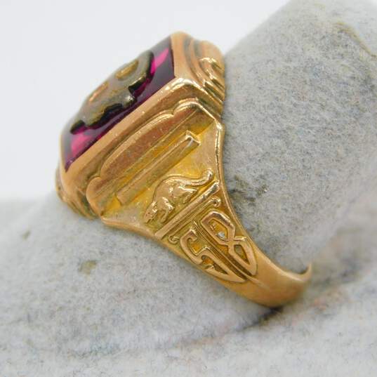 Vintage 10K Yellow Gold Ruby 1958 Class Ring 6.8g image number 3