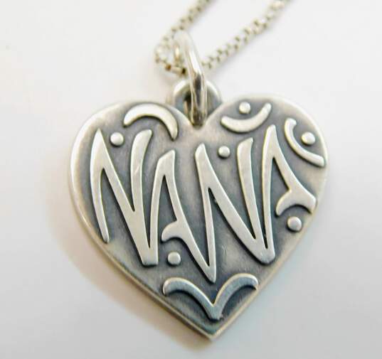 James Avery 925 Nana Heart Pendant Box Chain Necklace 5.6g image number 2