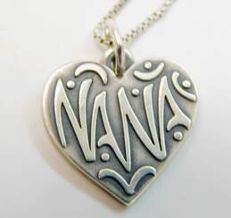 James Avery 925 Nana Heart Pendant Box Chain Necklace 5.6g alternative image