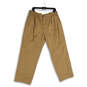 NWT Mens Tan Pleated Slash Pocket Regular Fit Cropped Pants Size XL image number 1