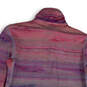 Womens Pink Dri-Fit Striped 1/2 Zip Pullover Activewear Jacket Size Large image number 4