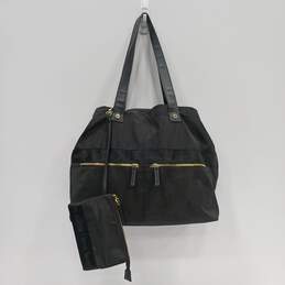 Steve Madden Black Two Strap Shoulder Travel Bag Purse with Makeup Bag alternative image