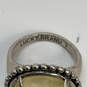 Desinger Lucky Brand Yellow Crown Crystal Cut Stone Classic Band Ring image number 4