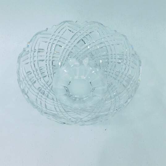 Rogaska Crystal Diamond Design Saw Cut Edge Centerpiece Bowl 10 inch image number 3