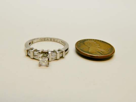 950 Platinum 0.38 CTTW Princess & Baguette Cut Diamond Ring 5.4g image number 4