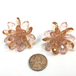 Designer Kate Spade Gold-Tone Brown Crystal Stone Flower Stud Earrings alternative image