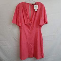 Pink deep v flutter sleeve mini dress women's size 10 nwt