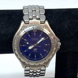Designer Fossil Blue AM-3047 Chain Strap Round Analog Dial Quartz Wristwatch