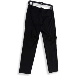 Women Black Flat Front Pockets Straight Leg Regular Fit Dress Pant Size 4 alternative image