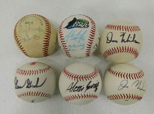 (6) Assorted Autographed Baseballs image number 1