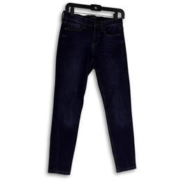 Womens Blue Denim Medium Wash Pockets Regular Fit Skinny Leg Jeans Size 26