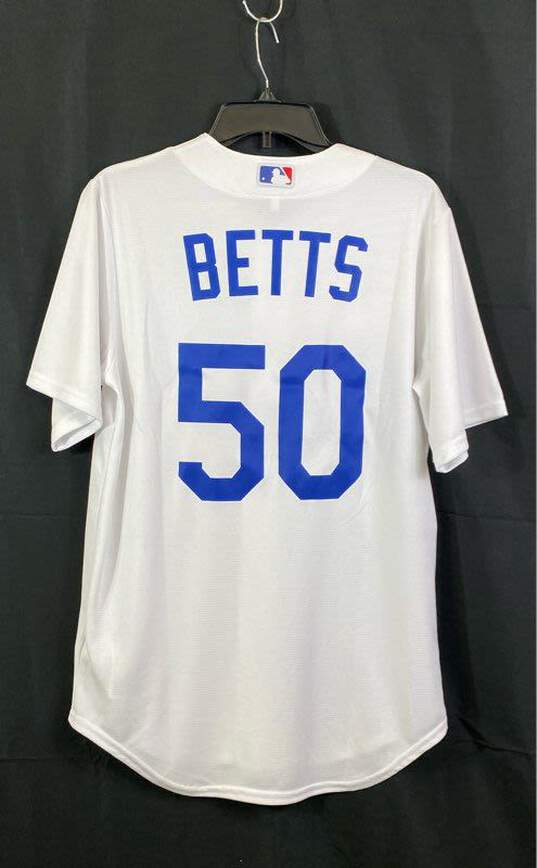 Nike MLB Men White Los Angeles Dodgers Mookie Betts #50 Baseball Jersey - Size S image number 2