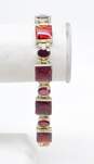 925 Clear Quartz Drop Earrings Garnet & Dyed Abalone Bracelet & Band Ring 37.9g image number 2