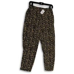 NWT Womens Multicolor Leopard Print Straight Leg Ankle Pants Size 4