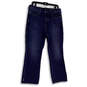 Womens Blue Denim Dark Wash Stretch Pockets Straight Jeans Size 32 image number 1