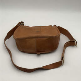 Womens Brown Leather Inner Zipped Pocket Single Adjustable Strap Crossbody alternative image