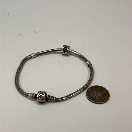 Designer Pandora 925 ALE Sterling Silver Snake Chain Bracelet With Charm image number 2