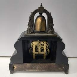 Vintage Bell Top Black Wooden Mantle Clock alternative image