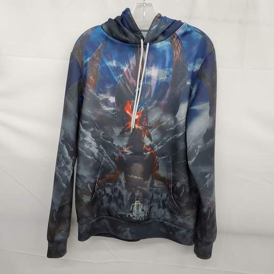 Adult Men's Naruto Nine Tails Print Anime Hoodie Size XL image number 1