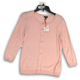 NWT Talbots Womens Pink Long Sleeve Button Front Cardigan Sweater Size SP