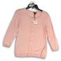 NWT Talbots Womens Pink Long Sleeve Button Front Cardigan Sweater Size SP image number 1