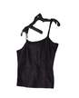 Womens Black Leather Sleeveless Square Neck Cropped Tank Top Size XL image number 3