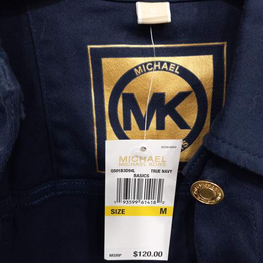 Michael Kors Women's Navy Blue Denim Crop Jacket Size M NWT image number 4