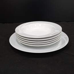 Set of Mikasa Classic Flair Gray Fine China Plate & Bowls