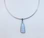 Artisan 925 Sterling Silver Blue Lace Agate Pendant Necklace & Labradorite Hammered Bypass Ring 22.2g image number 3