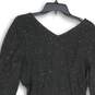 NWT Loft Womens Black Knitted Surplice Neck Long Sleeve Pullover Sweater Dress M image number 4