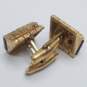 Gold Over Sterling Multicolor Glass Inlay Textured Men's Cuff Links 18.7g image number 4