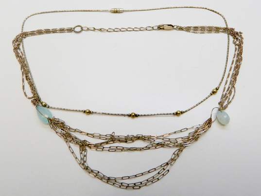 Beachy 925 Blue Chalcedony Multi Strand & Balls Liquid Silver Necklaces Prehnite Citrine & Amethyst Drop Earrings & Beaded & Charm Bracelets 29.2g image number 2
